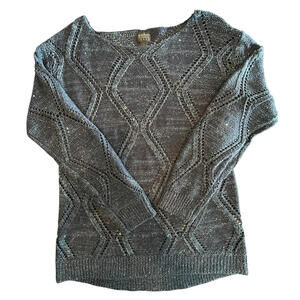 Soho New York & Company Jeans Sequin Sweater Size Small Light Blue